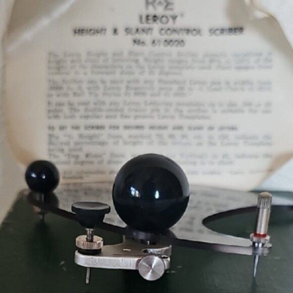 Vintage K&E Leroy Height & Slant Control Scriber original box instructions - Picture 8 of 8